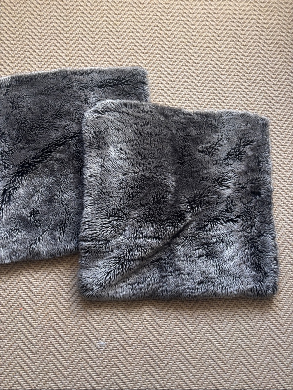 Restoration Hardware Luxe Faux Fur Pillow Covers - (Set of 2)